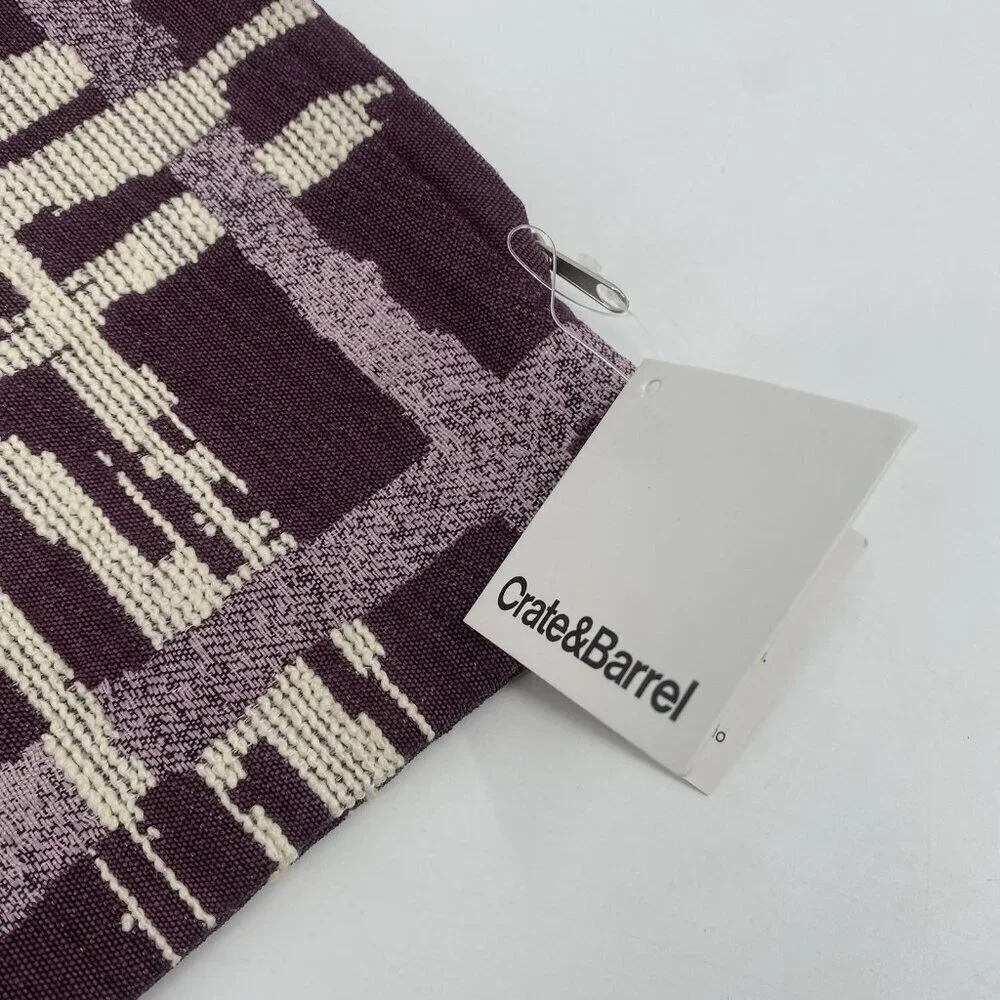 Crate and Barrel Purple Geometric Abstract Pattern Pillow Cover 23